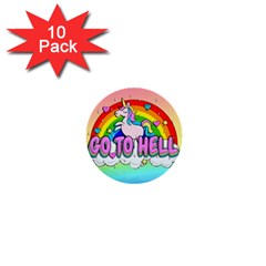 Go To Hell - Unicorn 1  Mini Buttons (10 Pack)  by Valentinaart