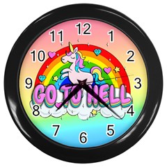 Go To Hell - Unicorn Wall Clocks (black)