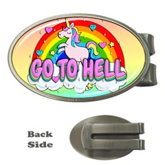 Go To Hell - Unicorn Money Clips (oval)  by Valentinaart