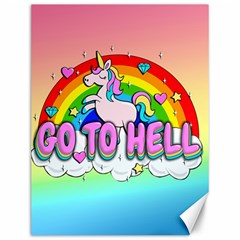 Go To Hell - Unicorn Canvas 12  X 16   by Valentinaart