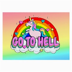 Go To Hell - Unicorn Large Glasses Cloth (2-side) by Valentinaart