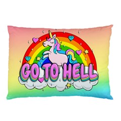 Go To Hell - Unicorn Pillow Case by Valentinaart