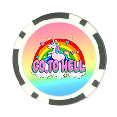 Go To Hell - Unicorn Poker Chip Card Guard (10 Pack) by Valentinaart