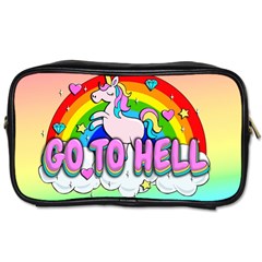 Go To Hell - Unicorn Toiletries Bags 2-side by Valentinaart