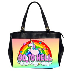 Go To Hell - Unicorn Office Handbags (2 Sides)  by Valentinaart