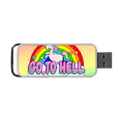 Go To Hell - Unicorn Portable Usb Flash (one Side) by Valentinaart