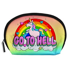 Go To Hell - Unicorn Accessory Pouches (large)  by Valentinaart