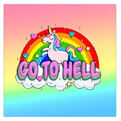 Go To Hell - Unicorn Large Satin Scarf (square) by Valentinaart