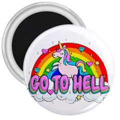 Go To Hell - Unicorn 3  Magnets by Valentinaart