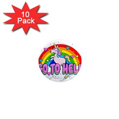 Go To Hell - Unicorn 1  Mini Magnet (10 Pack)  by Valentinaart