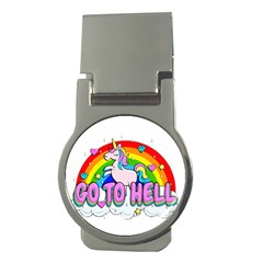 Go To Hell - Unicorn Money Clips (round)  by Valentinaart