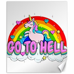 Go To Hell - Unicorn Canvas 20  X 24   by Valentinaart