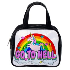 Go To Hell - Unicorn Classic Handbags (one Side) by Valentinaart