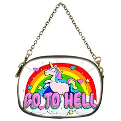 Go To Hell - Unicorn Chain Purses (one Side)  by Valentinaart