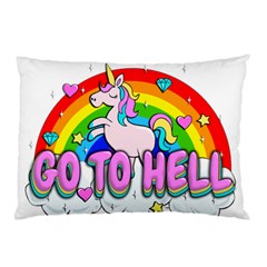 Go To Hell - Unicorn Pillow Case by Valentinaart