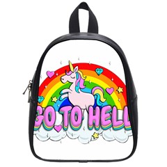 Go To Hell - Unicorn School Bag (small) by Valentinaart