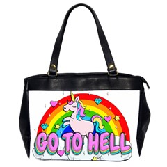 Go To Hell - Unicorn Office Handbags (2 Sides)  by Valentinaart