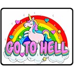 Go to Hell - Unicorn Fleece Blanket (Medium)  60 x50  Blanket Front