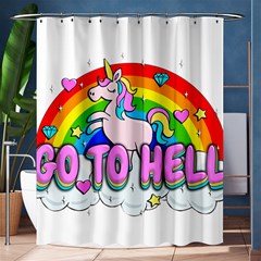 Go To Hell - Unicorn Shower Curtain 60  X 72  (medium)  by Valentinaart