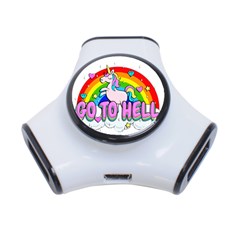 Go To Hell - Unicorn 3-port Usb Hub by Valentinaart