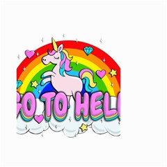 Go To Hell - Unicorn Small Garden Flag (two Sides) by Valentinaart