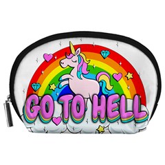 Go To Hell - Unicorn Accessory Pouches (large)  by Valentinaart