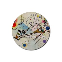 Composition 8 - Vasily Kandinsky Rubber Coaster (round)  by Valentinaart