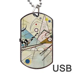 Composition 8 - Vasily Kandinsky Dog Tag Usb Flash (one Side) by Valentinaart