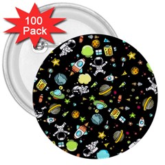 Space Pattern 3  Buttons (100 Pack)  by Valentinaart