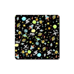 Space Pattern Square Magnet by Valentinaart