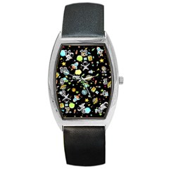 Space Pattern Barrel Style Metal Watch by Valentinaart