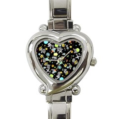 Space Pattern Heart Italian Charm Watch by Valentinaart