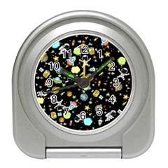 Space Pattern Travel Alarm Clocks by Valentinaart