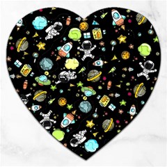 Space Pattern Jigsaw Puzzle (heart) by Valentinaart