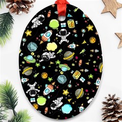 Space Pattern Oval Ornament (two Sides)