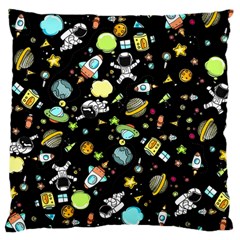 Space Pattern Large Cushion Case (two Sides) by Valentinaart