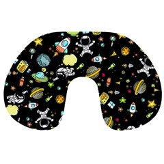 Space Pattern Travel Neck Pillows by Valentinaart