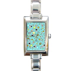 Space Pattern Rectangle Italian Charm Watch by Valentinaart