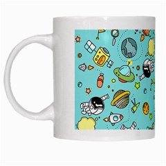 Space Pattern White Mugs by Valentinaart