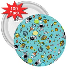 Space Pattern 3  Buttons (100 Pack)  by Valentinaart