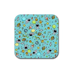 Space Pattern Rubber Coaster (square)  by Valentinaart