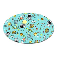 Space Pattern Oval Magnet by Valentinaart