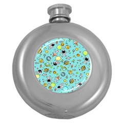 Space Pattern Round Hip Flask (5 Oz) by Valentinaart