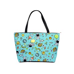 Space Pattern Shoulder Handbags by Valentinaart