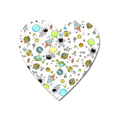 Space Pattern Heart Magnet by Valentinaart