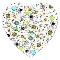 Space Pattern Jigsaw Puzzle (heart) by Valentinaart