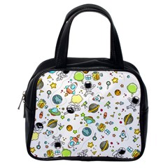 Space Pattern Classic Handbags (one Side) by Valentinaart