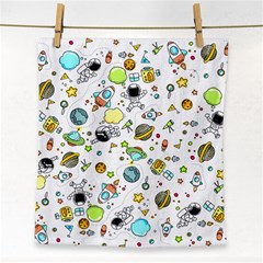 Space Pattern Face Towel by Valentinaart