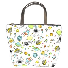 Space Pattern Bucket Bags by Valentinaart