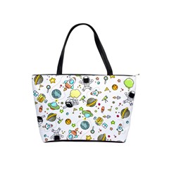 Space Pattern Shoulder Handbags by Valentinaart